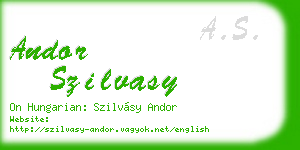 andor szilvasy business card
